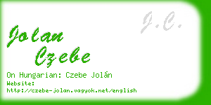 jolan czebe business card