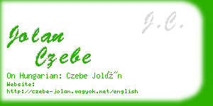 jolan czebe business card